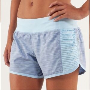 Lululemon Womens Run Bright At Night Shorts Size 4 Blue Athletic Activewear